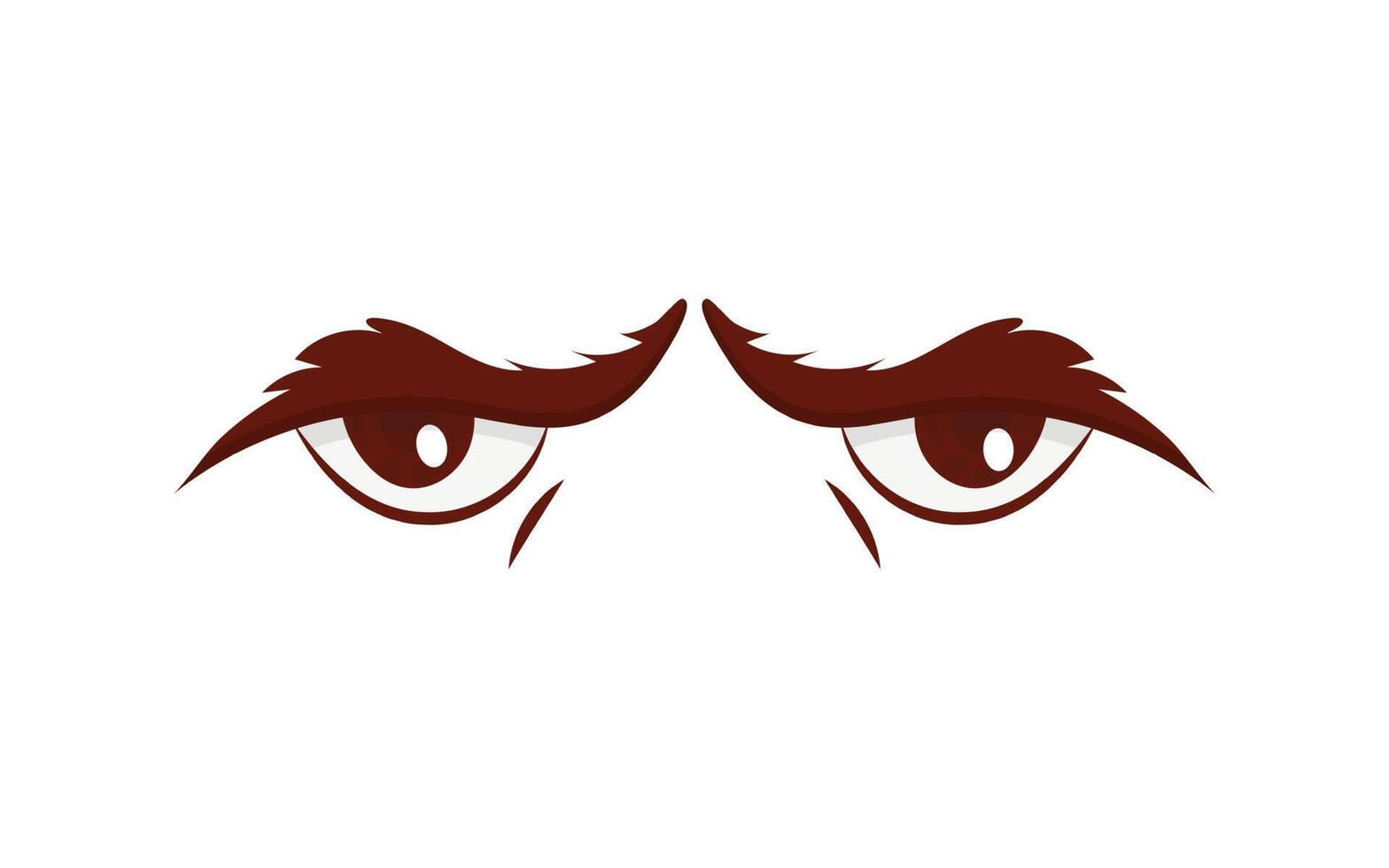 Evil eyes in flat style. Isolated on white background. Vector illustration.