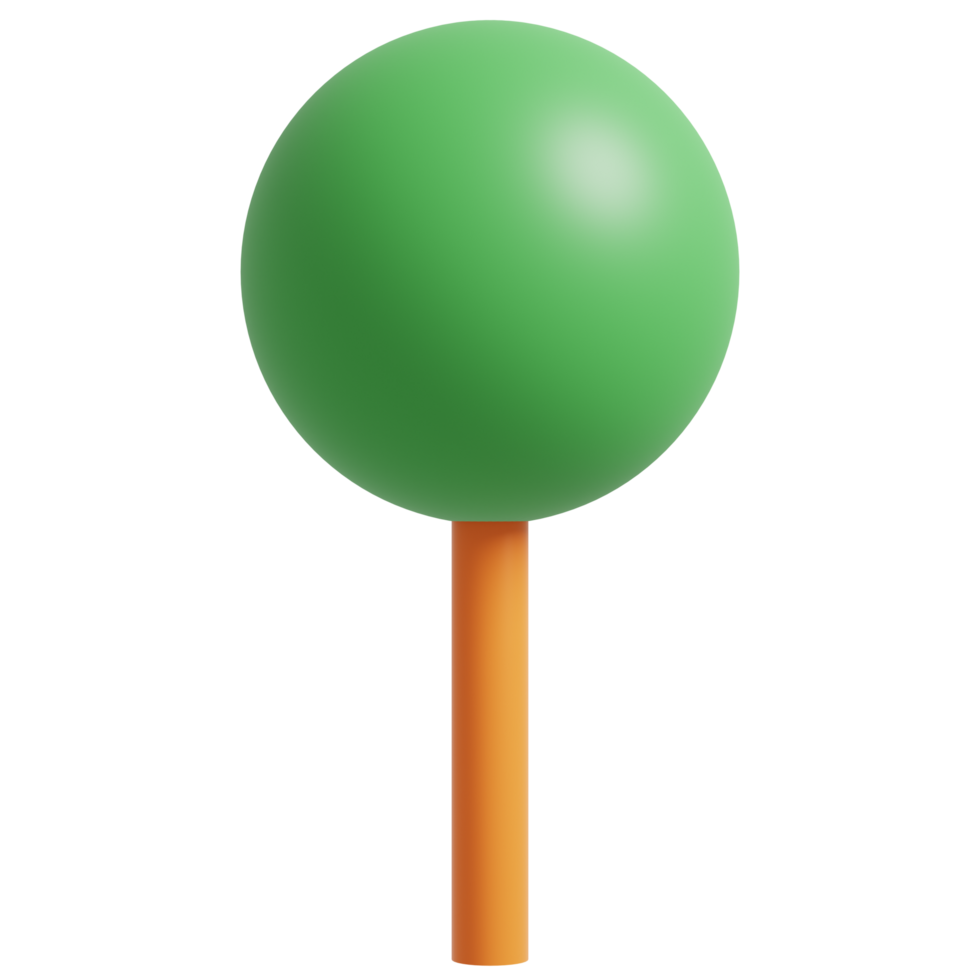 3D Green Tree.3d render illustration. png