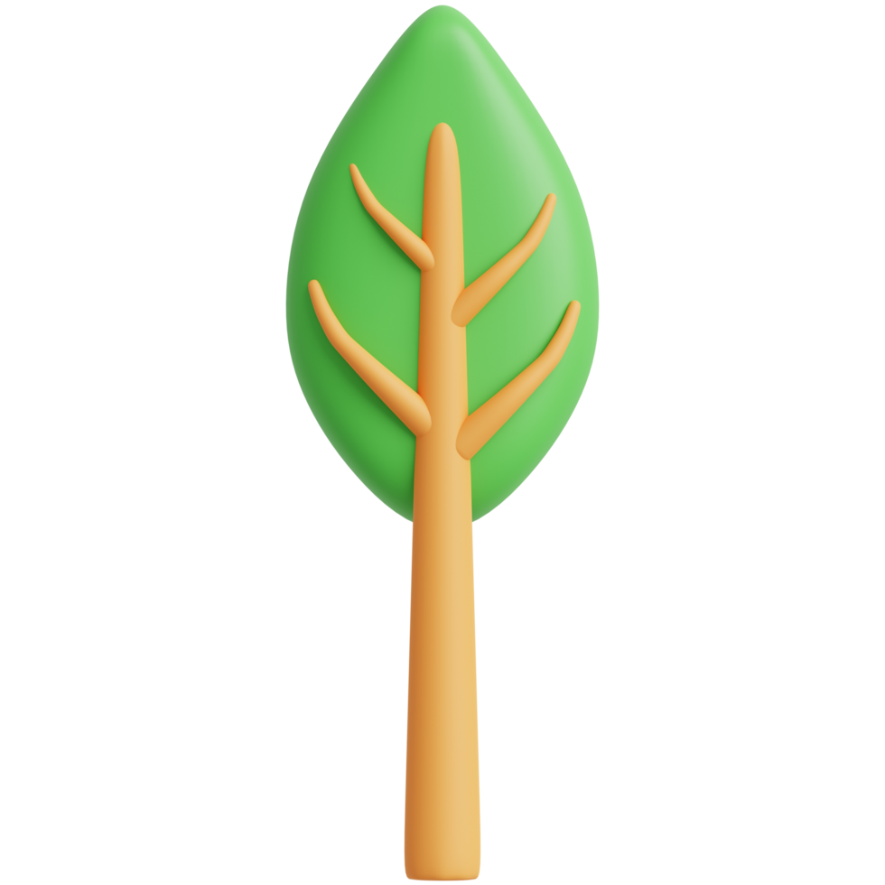 3D Green Tree.3d render illustration. png
