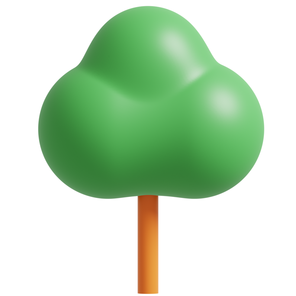 3D Green Tree.3d render illustration. png