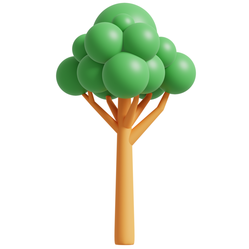 3D Green Tree.3d render illustration. png