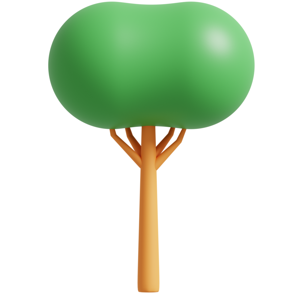 3D Green Tree.3d render illustration. png