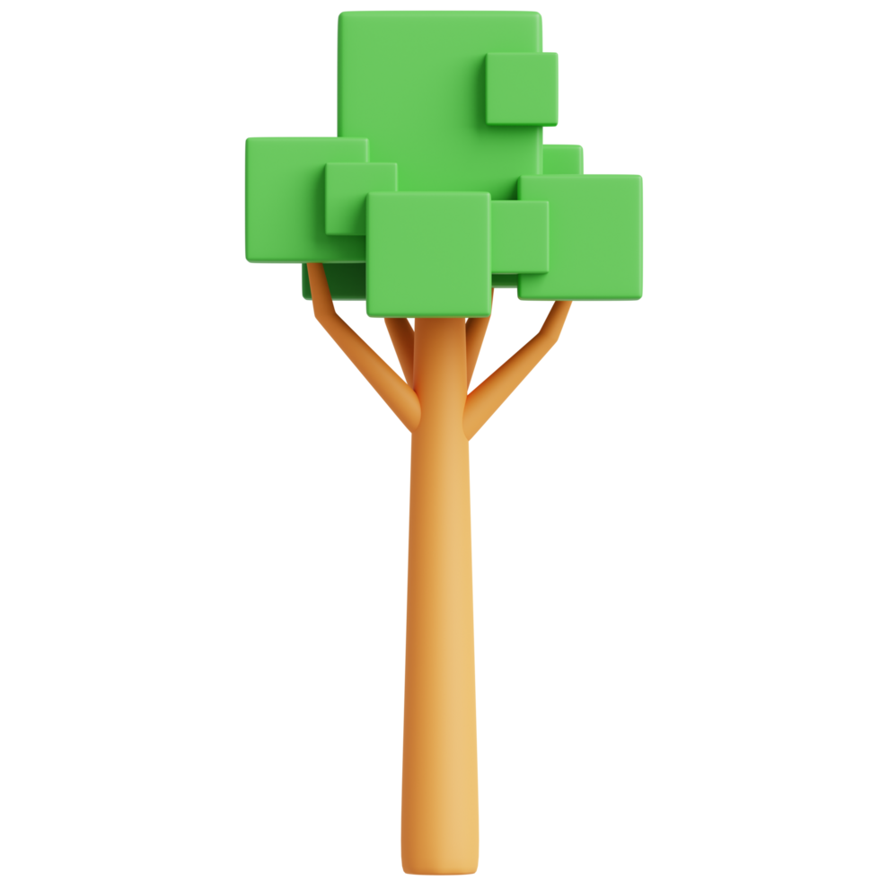 3D Green Tree.3d render illustration. png