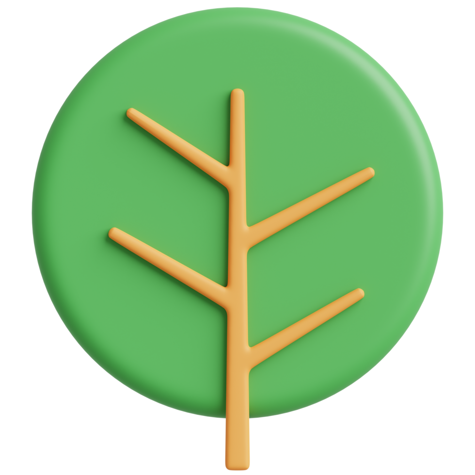 3D Green Tree. 3d render illustration. png