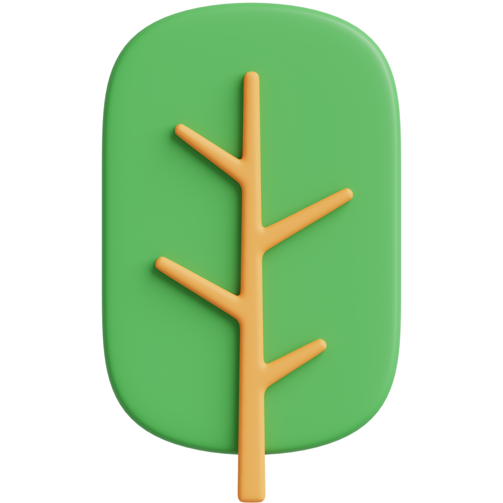 3D Green Tree. 3d render illustration. png