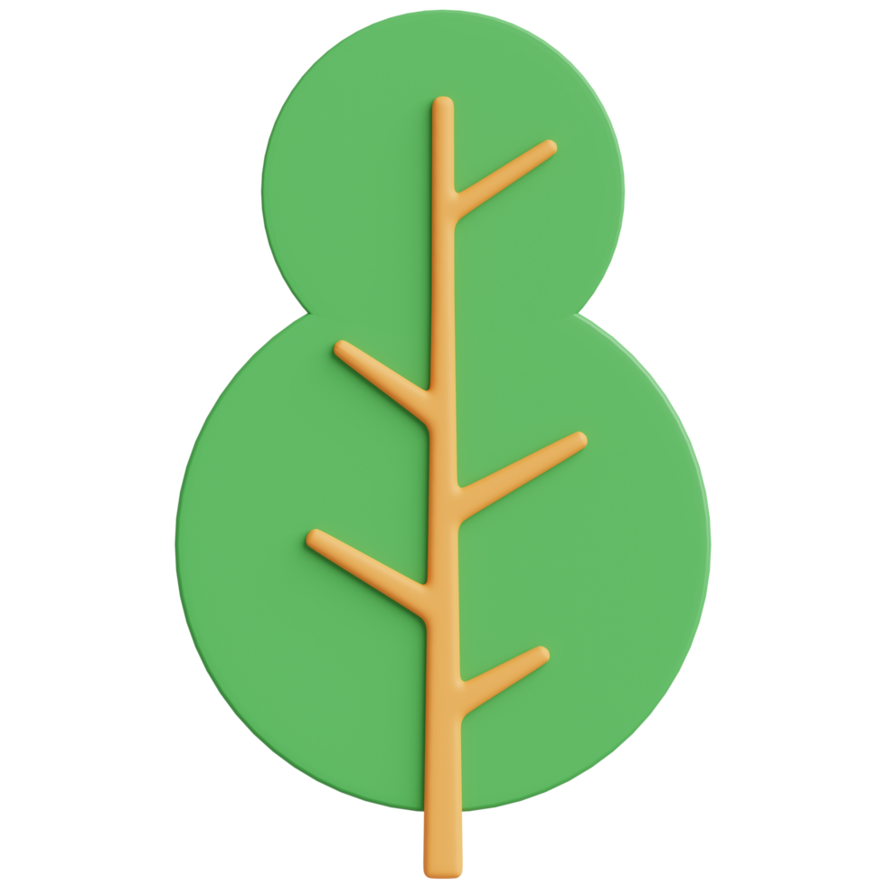 3D Green Tree. 3d render illustration. png