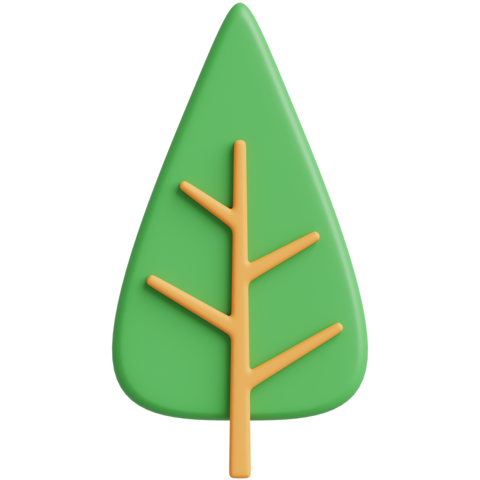 3D Green Tree. 3d render illustration. png
