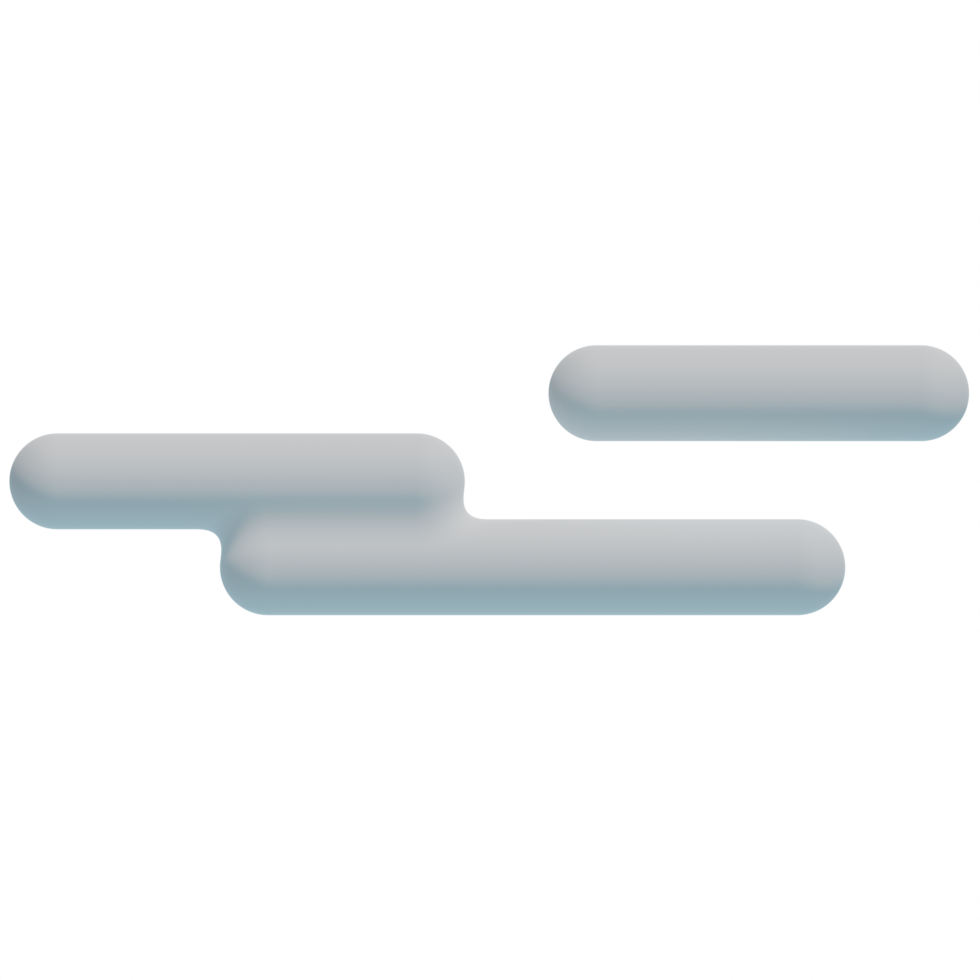 White 3d clouds.Soft round cartoon fluffy clouds icon. 3d render illustration png