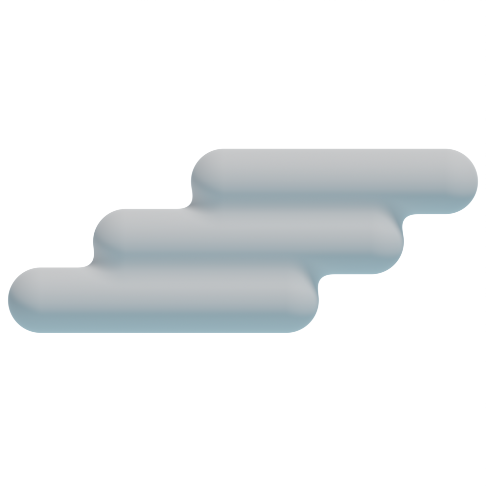 White 3d clouds.Soft round cartoon fluffy clouds icon. 3d render illustration png