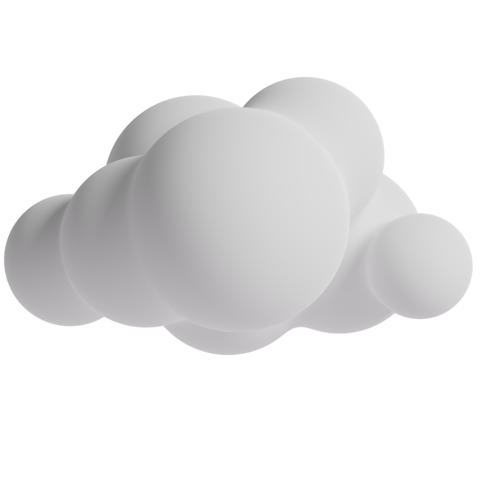 White 3d clouds.Soft round cartoon fluffy clouds icon. 3d render illustration png