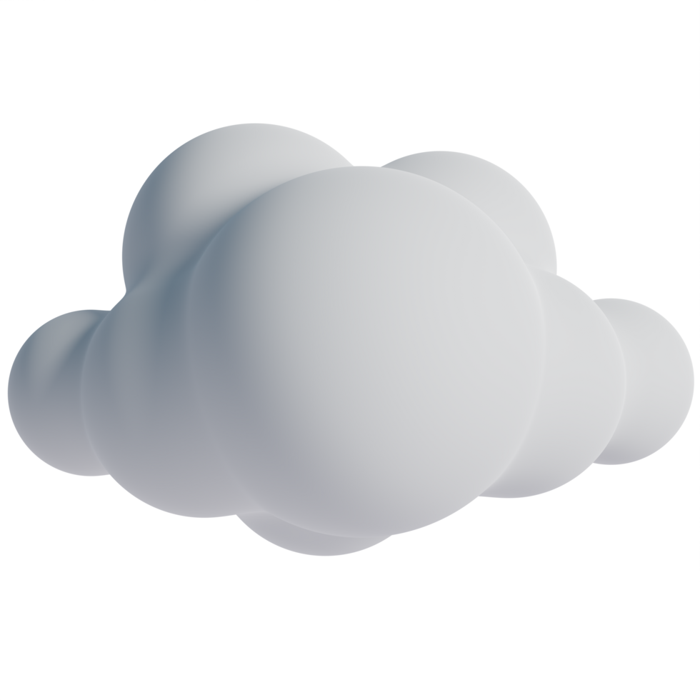 White 3d clouds.Soft round cartoon fluffy clouds icon. 3d render illustration png