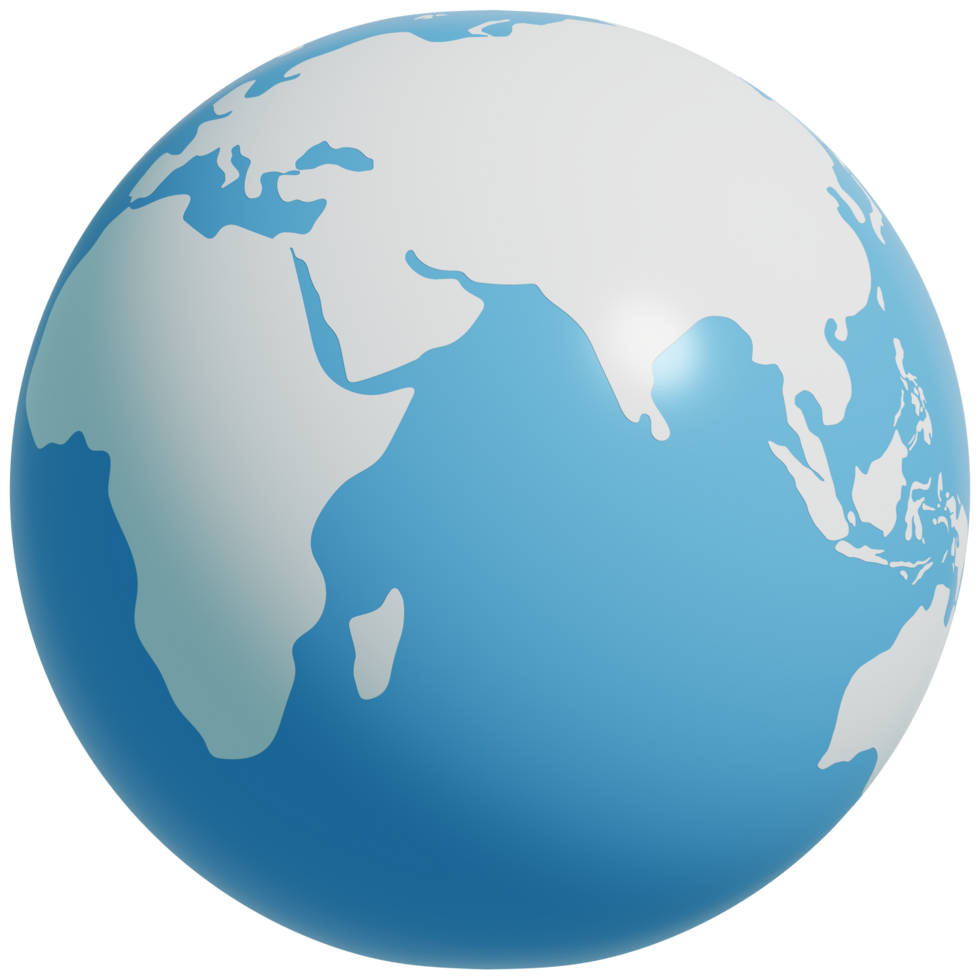 Earth globe 3d icon. 3d rendering illustration. png