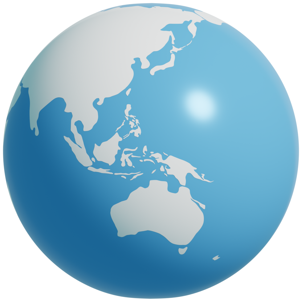 Earth globe 3d icon. 3d rendering illustration. png