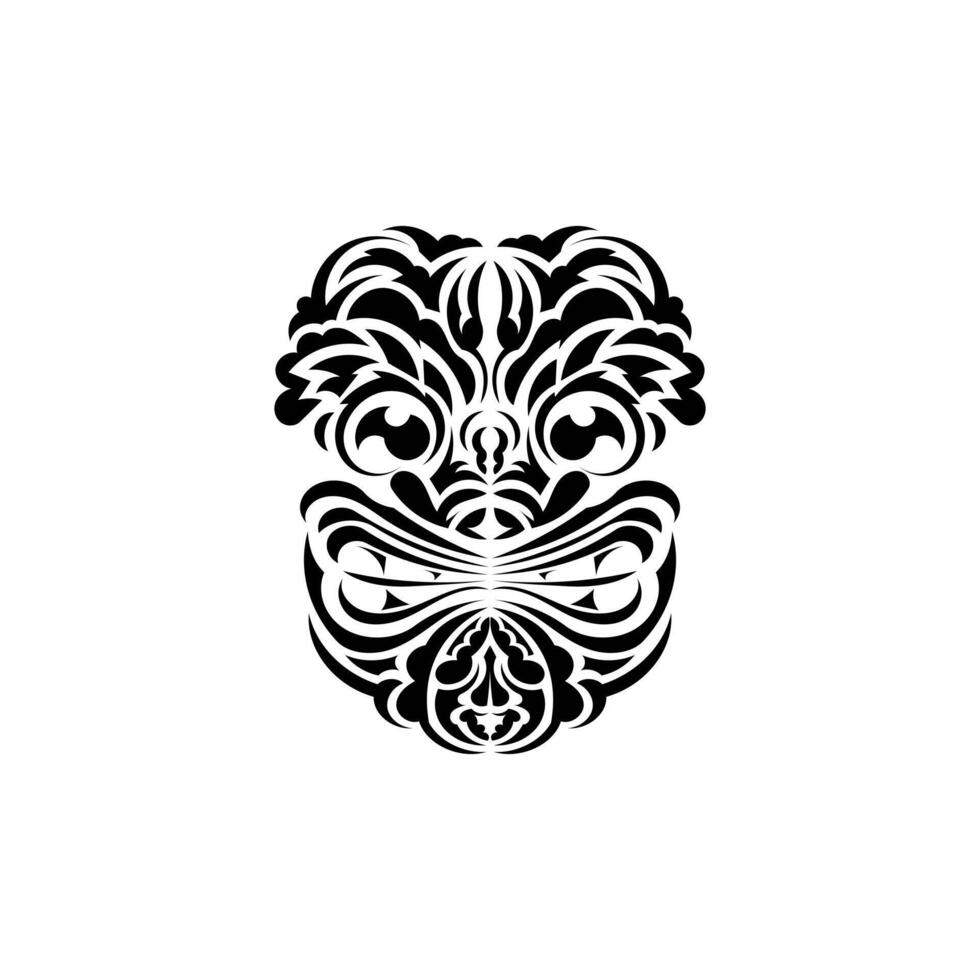 The face of a viking or orc. Traditional totem symbol. Black ornament. illustration isolated on white background. vector