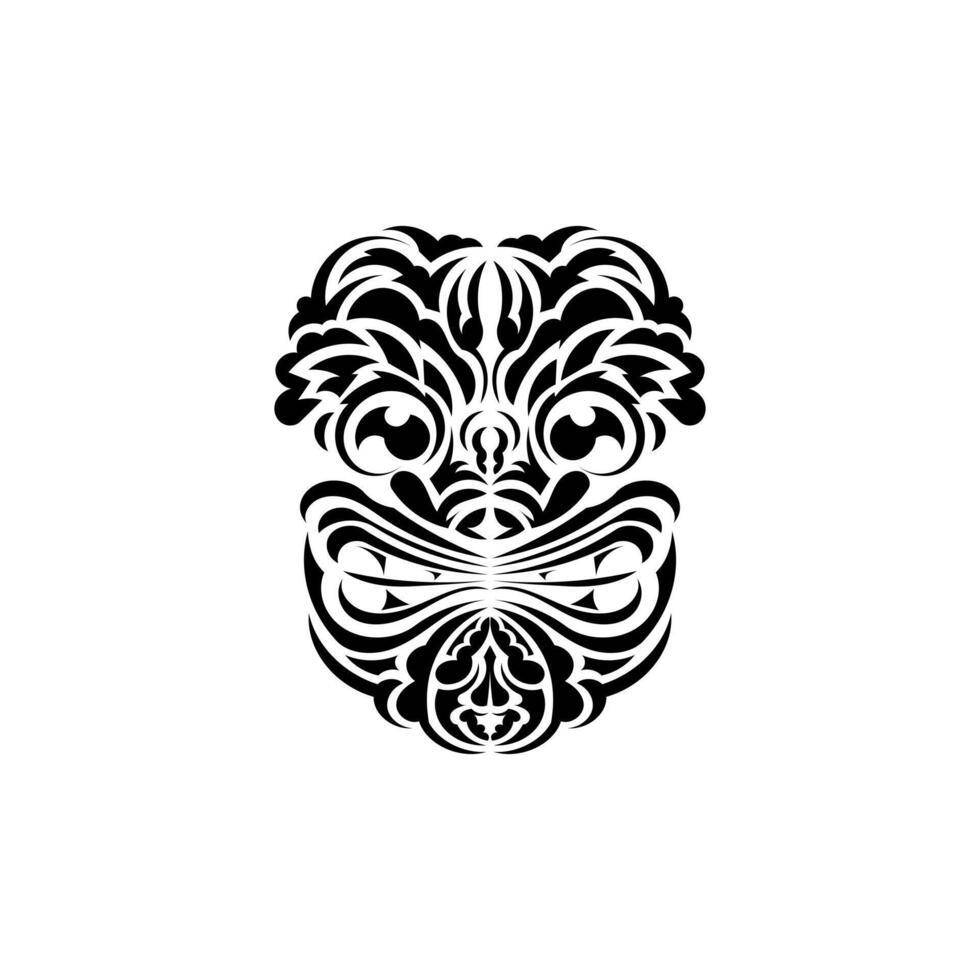 el cara de un vikingo o orco tradicional tótem símbolo. negro ornamento. vector ilustración aislado en blanco antecedentes.