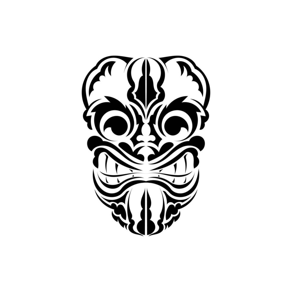 modelo mascarilla. negro tatuaje en el estilo de el antiguo tribus maorí estilo. vector aislado en blanco antecedentes.