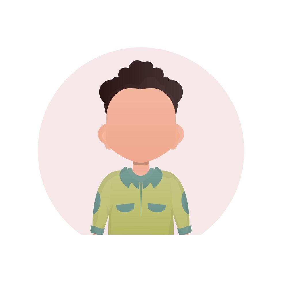 Avatar of a cute little boy. isolated on white background. illustration in cartoon style. vector