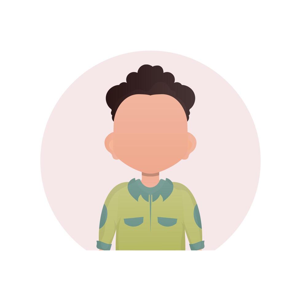 avatar de un linda pequeño chico. aislado en blanco antecedentes. vector ilustración en dibujos animados estilo.