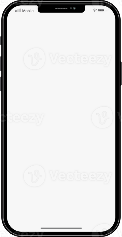 Smartphone display with blank white screen png