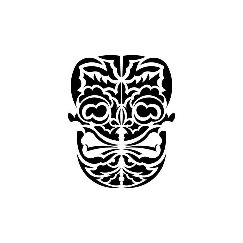 The face of a viking or orc. Traditional totem symbol. Black ornament. over white background. vector