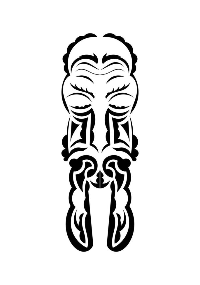 Maori style face. Ready tattoo template. Isolated on white background. Vetcor. vector