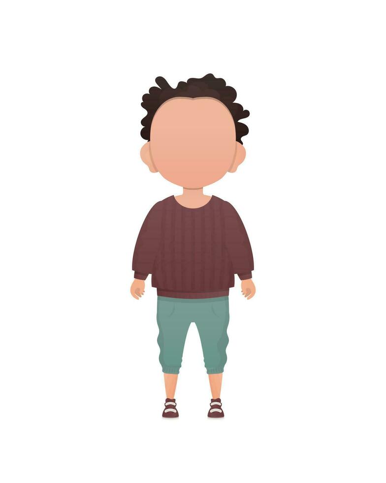Cute boy is standing. Isolated. Cartoon style. vector