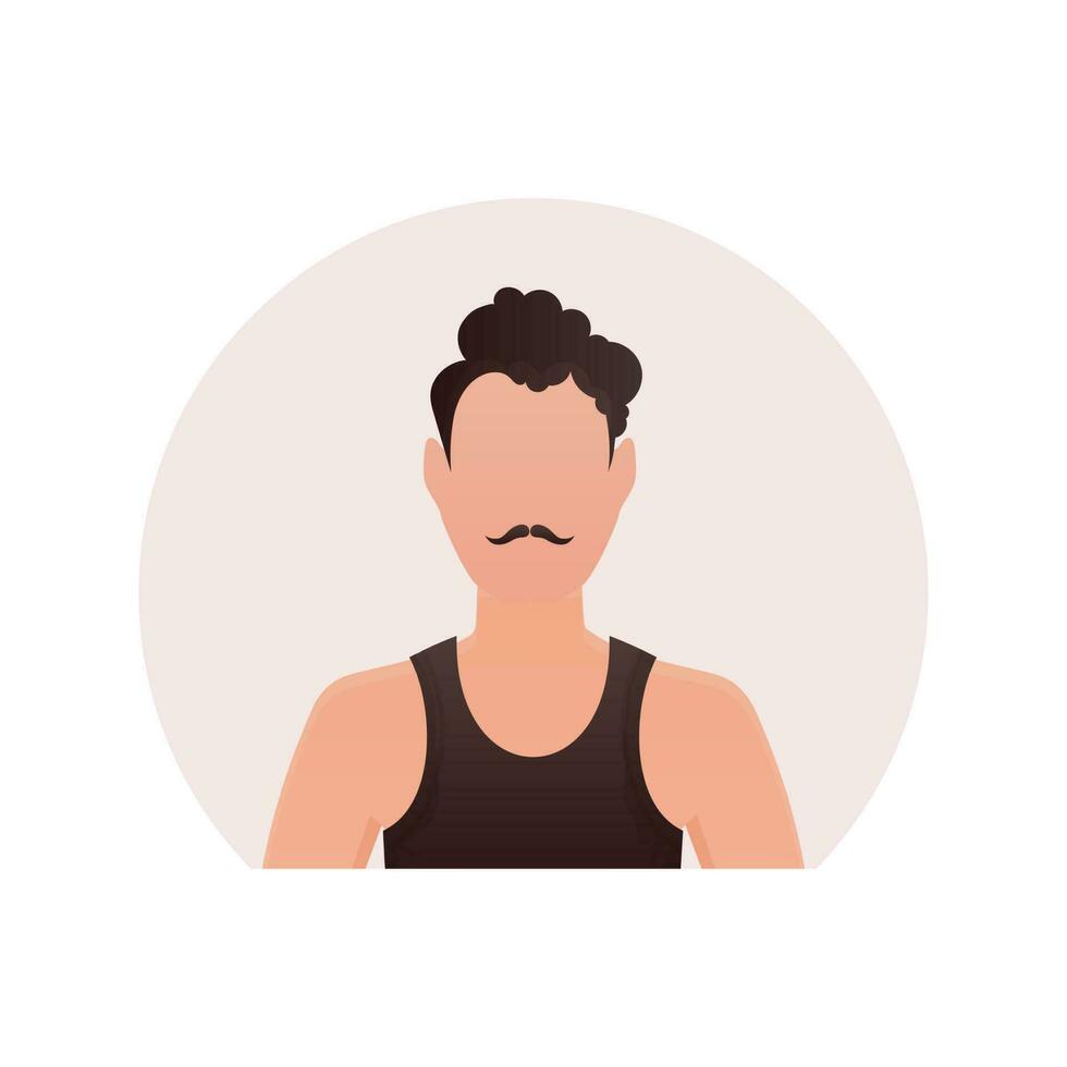 avatar de un hombre en un camiseta. aislado. dibujos animados estilo. vector