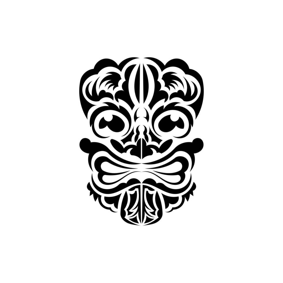 Pattern mask. Traditional totem symbol. Black ornament. isolated on white background. vector