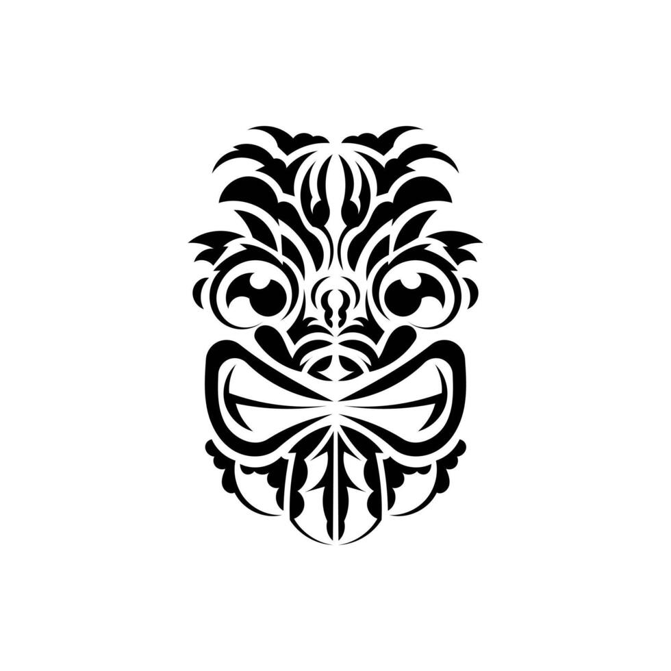 Tribal mask. Black tattoo in the style of the ancient tribes. Simple style. illustration isolated on white background. vector
