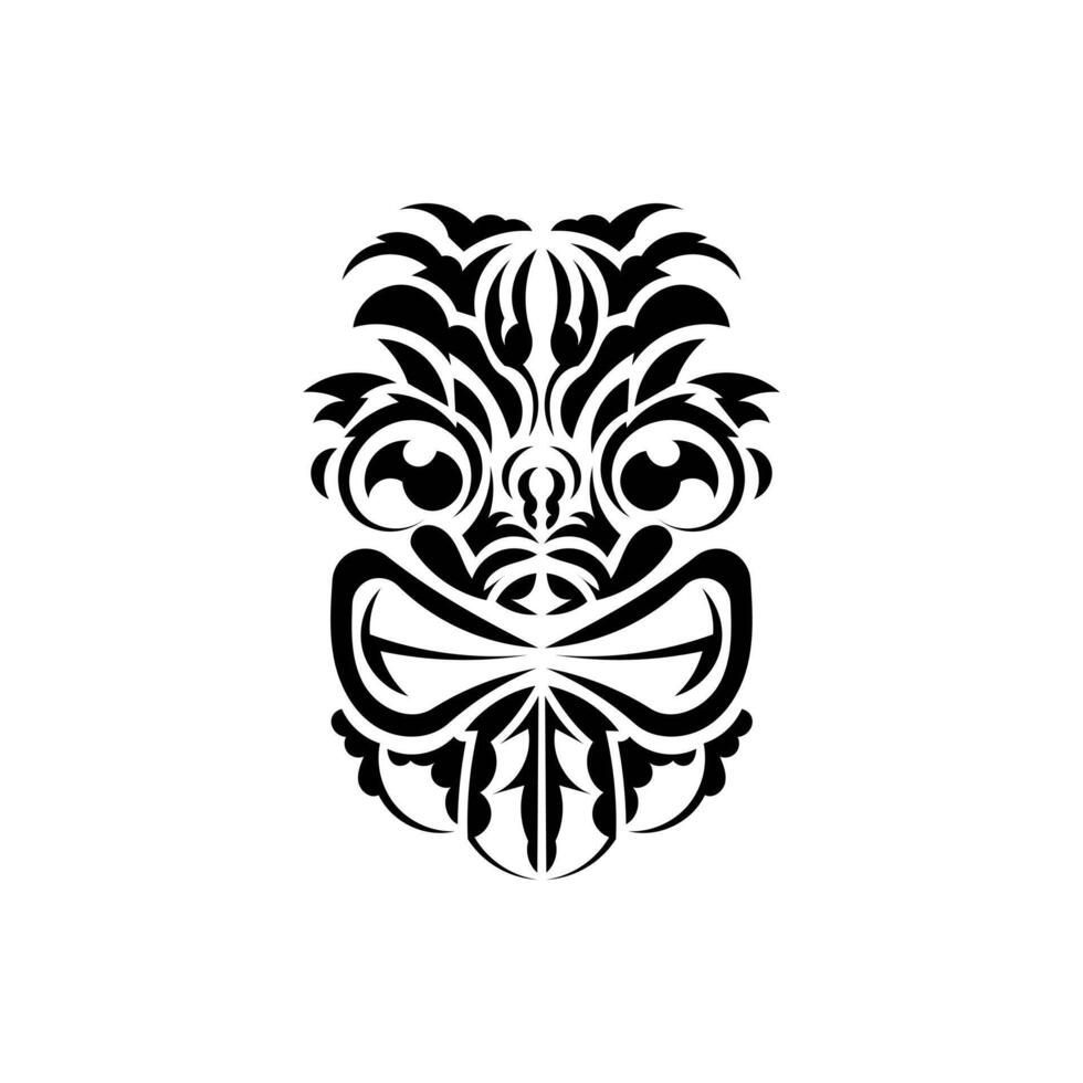 tribal mascarilla. negro tatuaje en el estilo de el antiguo tribus sencillo estilo. vector ilustración aislado en blanco antecedentes.