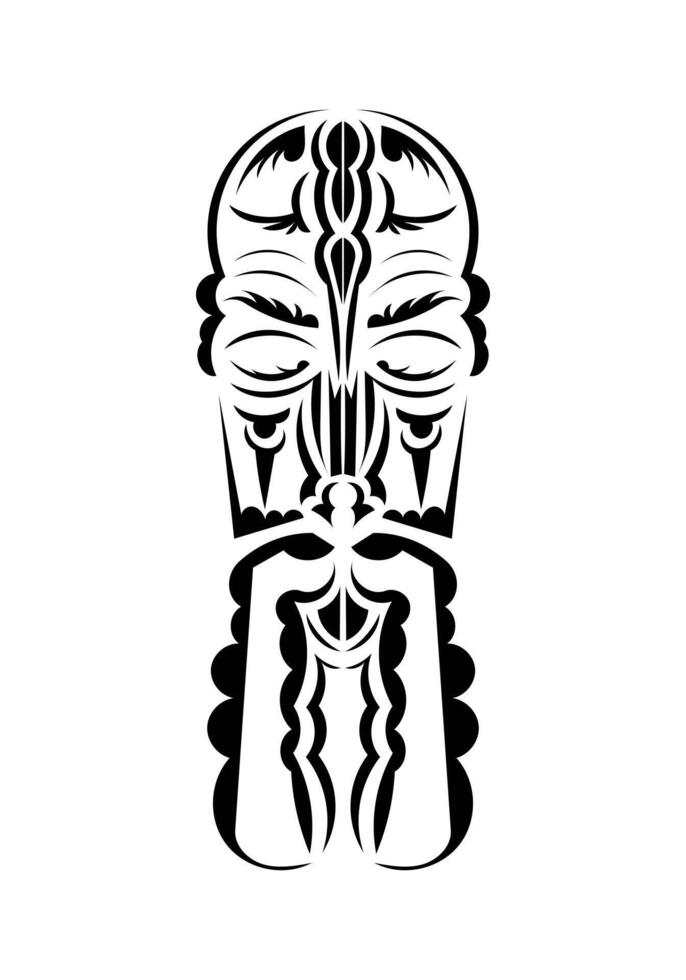 Face in the style of ancient tribes. Tattoo patterns. Flat style. Vetcor. vector