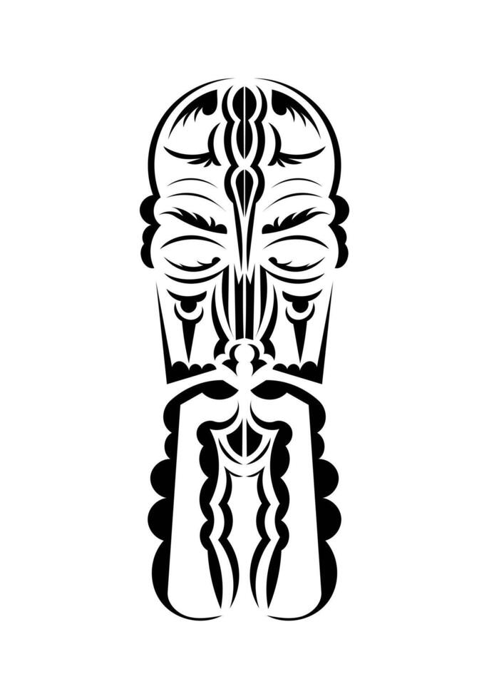 Face in the style of ancient tribes. Tattoo patterns. Flat style. Vetcor. vector