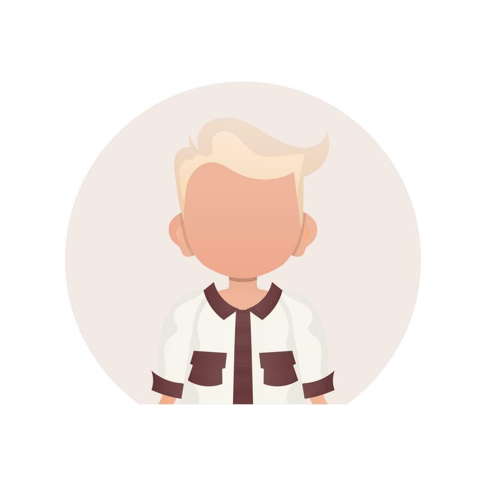 avatar de un linda pequeño chico. aislado en blanco antecedentes. dibujos animados estilo. vector ilustración.