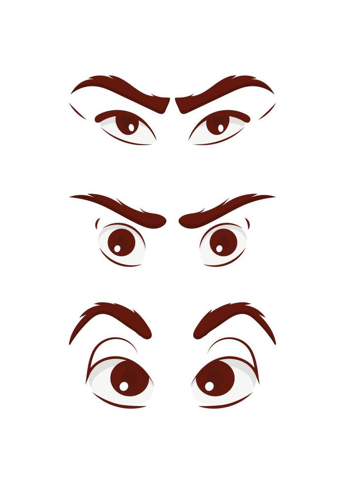 conjunto de ojos en plano estilo. vector ilustración. aislado en blanco antecedentes.