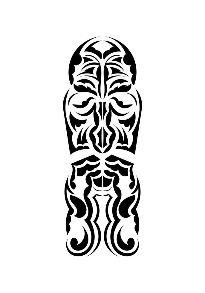 máscara en tradicional tribal estilo. Listo tatuaje modelo. aislado. vector ilustración.