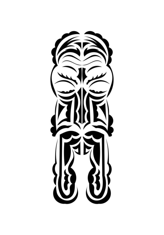 Face in the style of ancient tribes. Tattoo patterns. Isolated on white background. Vetcor. vector