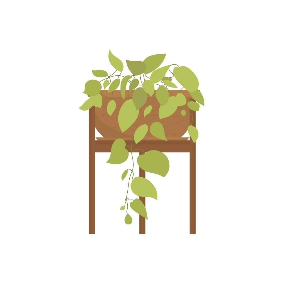 verde planta en un maceta. aislado. plano estilo. vector