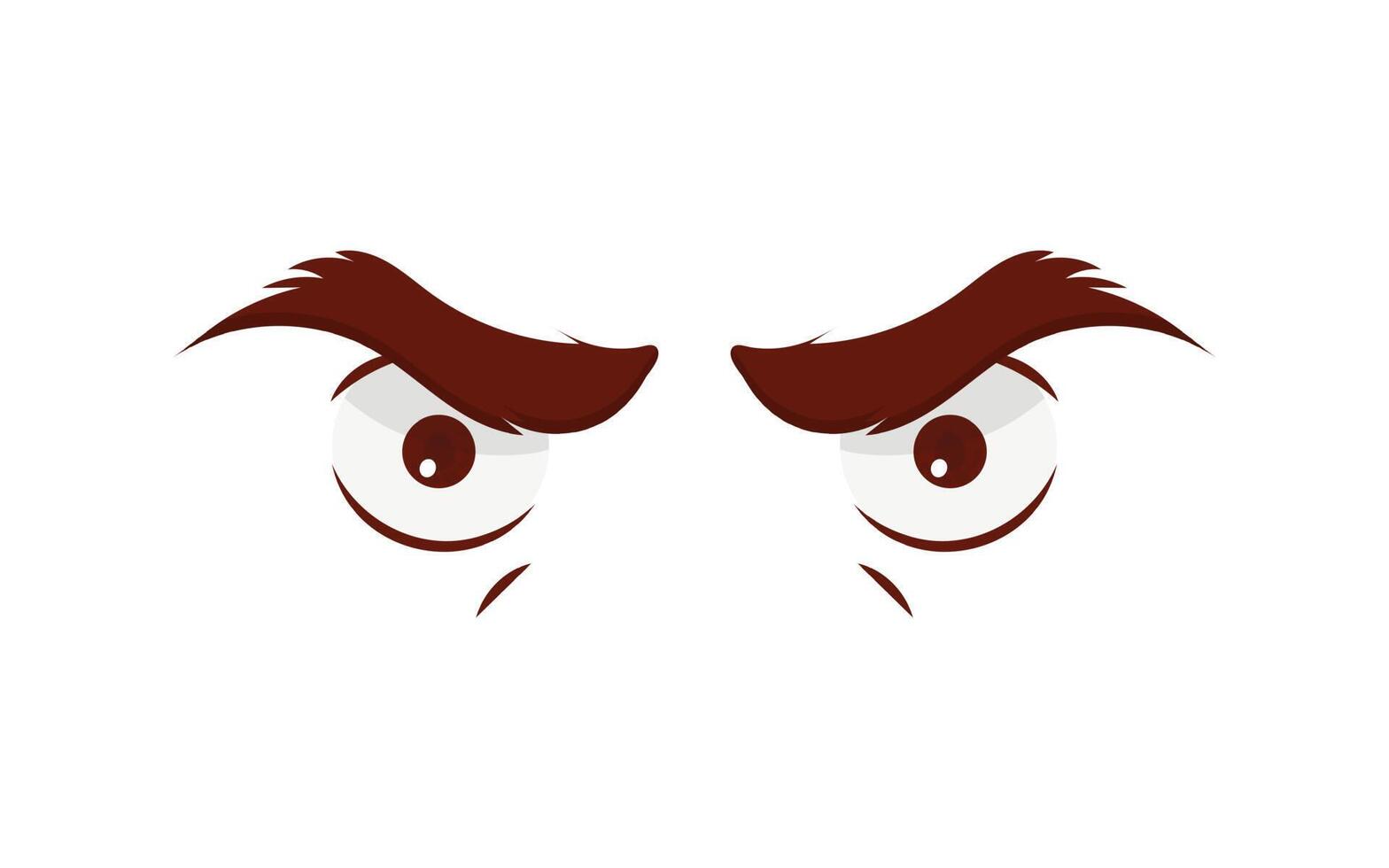 flat design angry cartoon eyes icon vector illustration