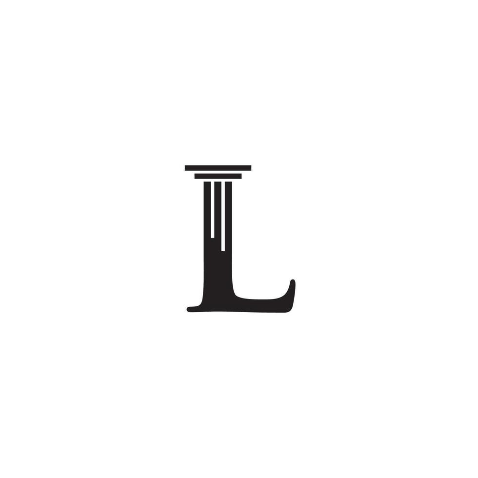 Letter L and Column logo or icon design vector