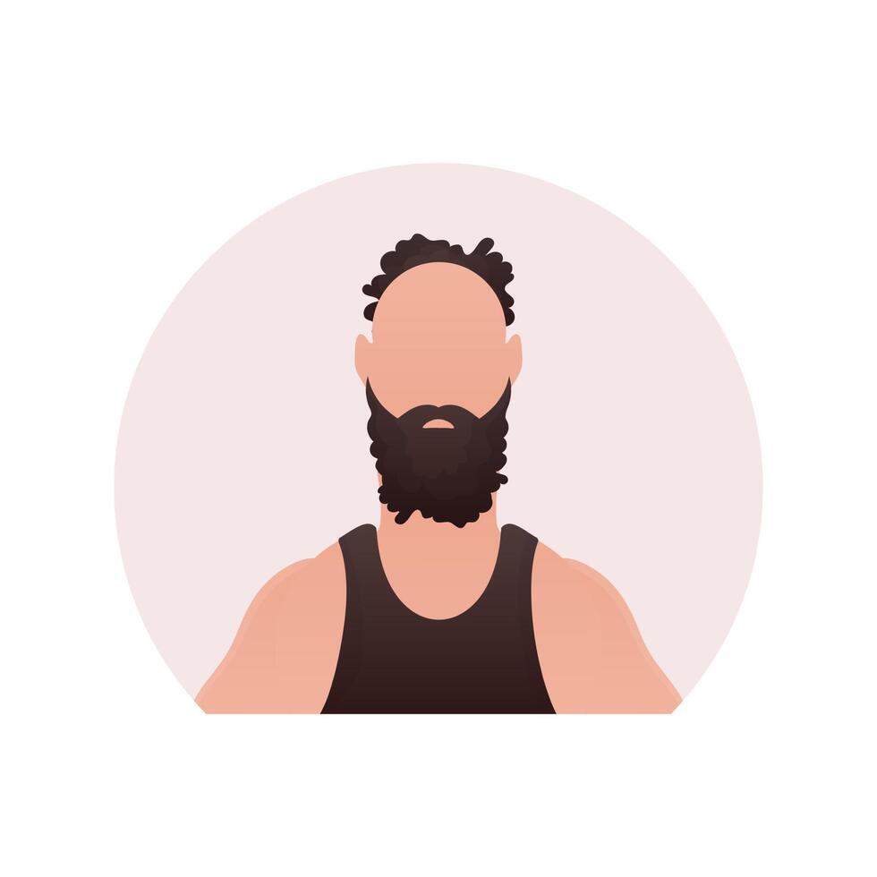 Icon of a guy in a T-shirt. Isolated. Cartoon style. vector