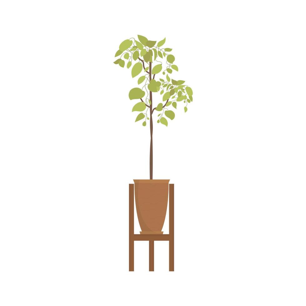 Plant in the pot. Isolated. Flat style. vector