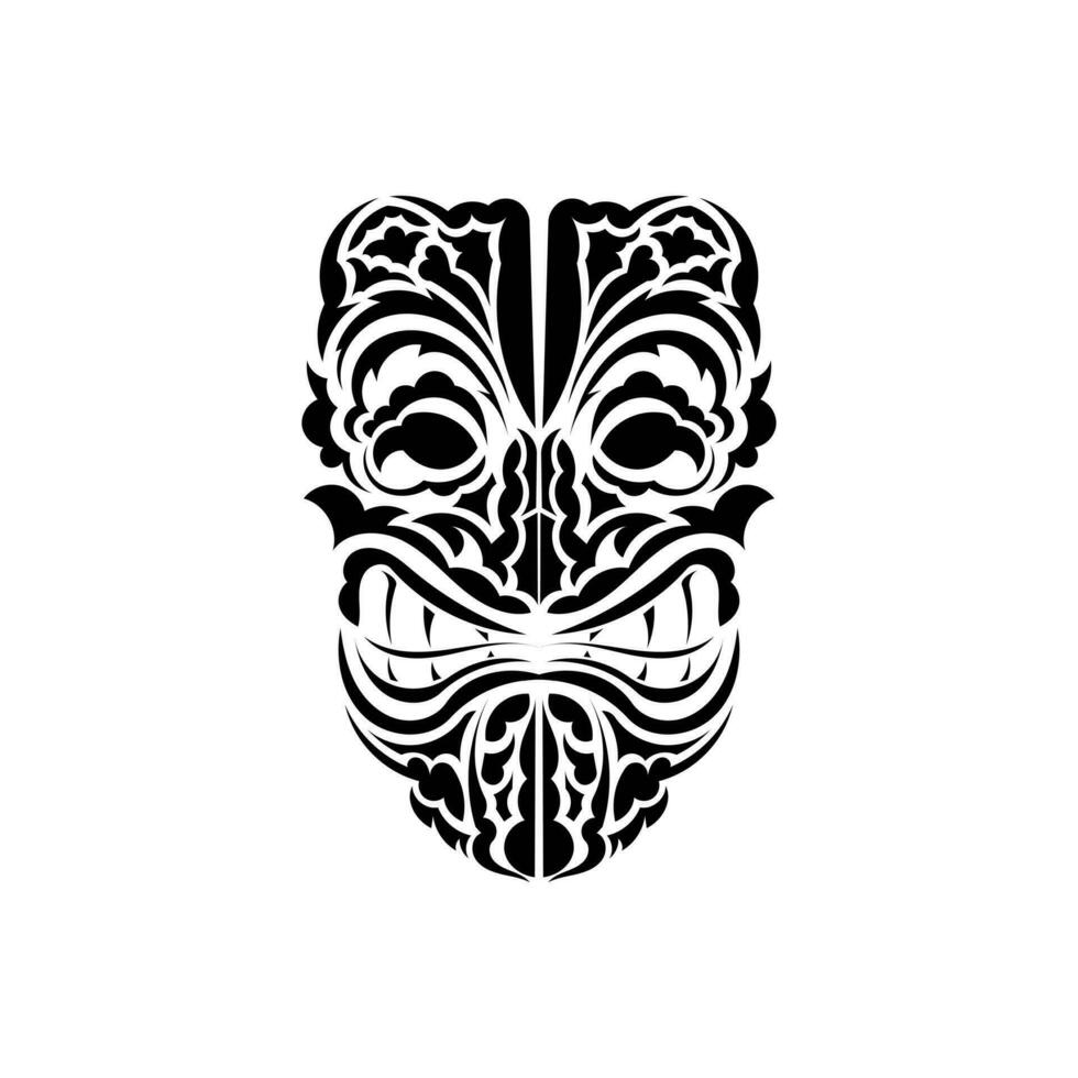 tribal mascarilla. negro tatuaje en el estilo de el antiguo tribus negro ornamento. vector ilustración aislado en blanco antecedentes.