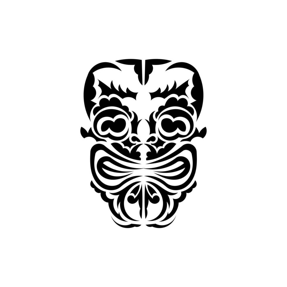 Tribal mask. Black tattoo in the style of the ancient tribes. Simple style. isolated on white background. vector
