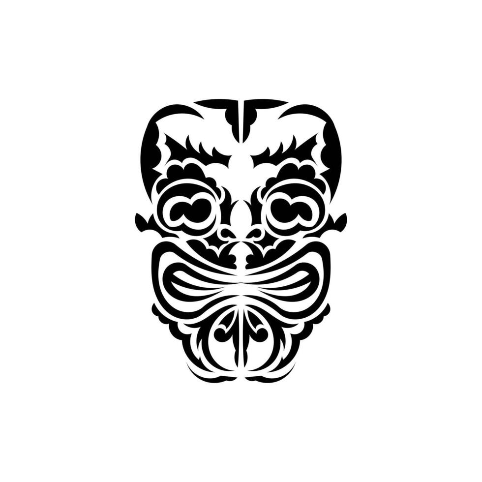 tribal mascarilla. negro tatuaje en el estilo de el antiguo tribus sencillo estilo. vector aislado en blanco antecedentes.