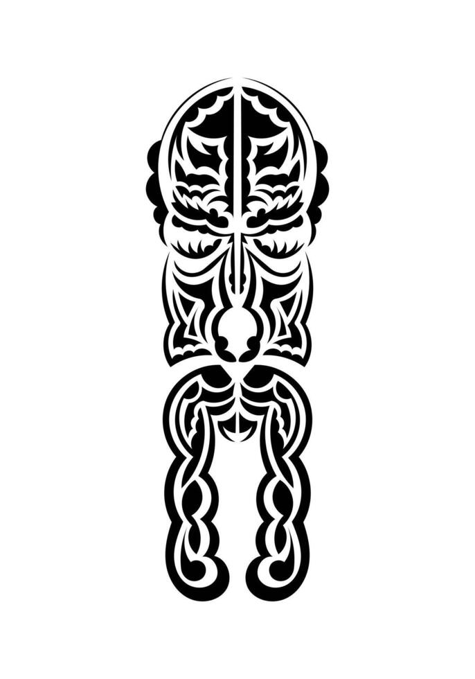 Mask in traditional tribal style. Ready tattoo template. Flat style. Vetcor. vector