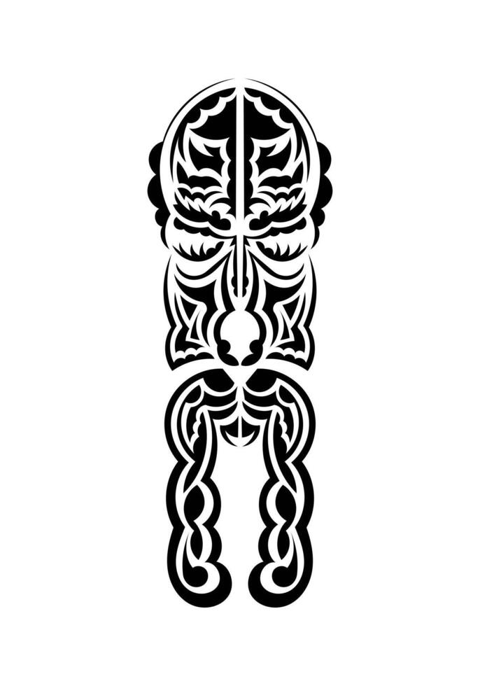 Mask in traditional tribal style. Ready tattoo template. Flat style. Vetcor. vector