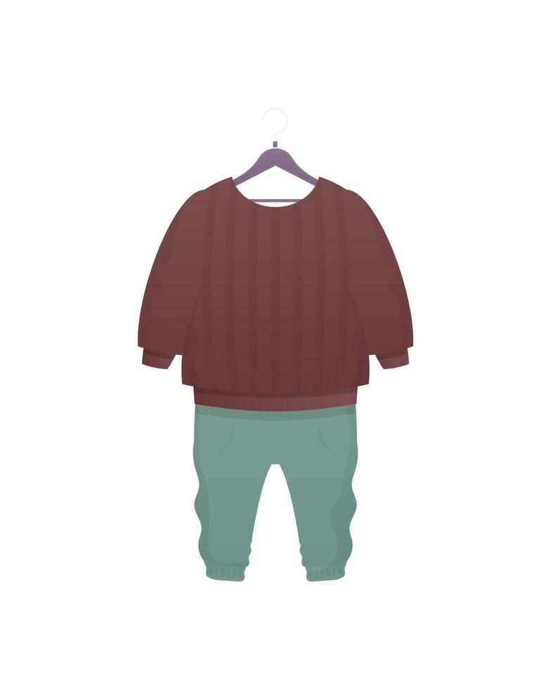 chaqueta y bermudas. un conjunto de para niños ropa para un chico. aislado. vector ilustración en dibujos animados estilo.