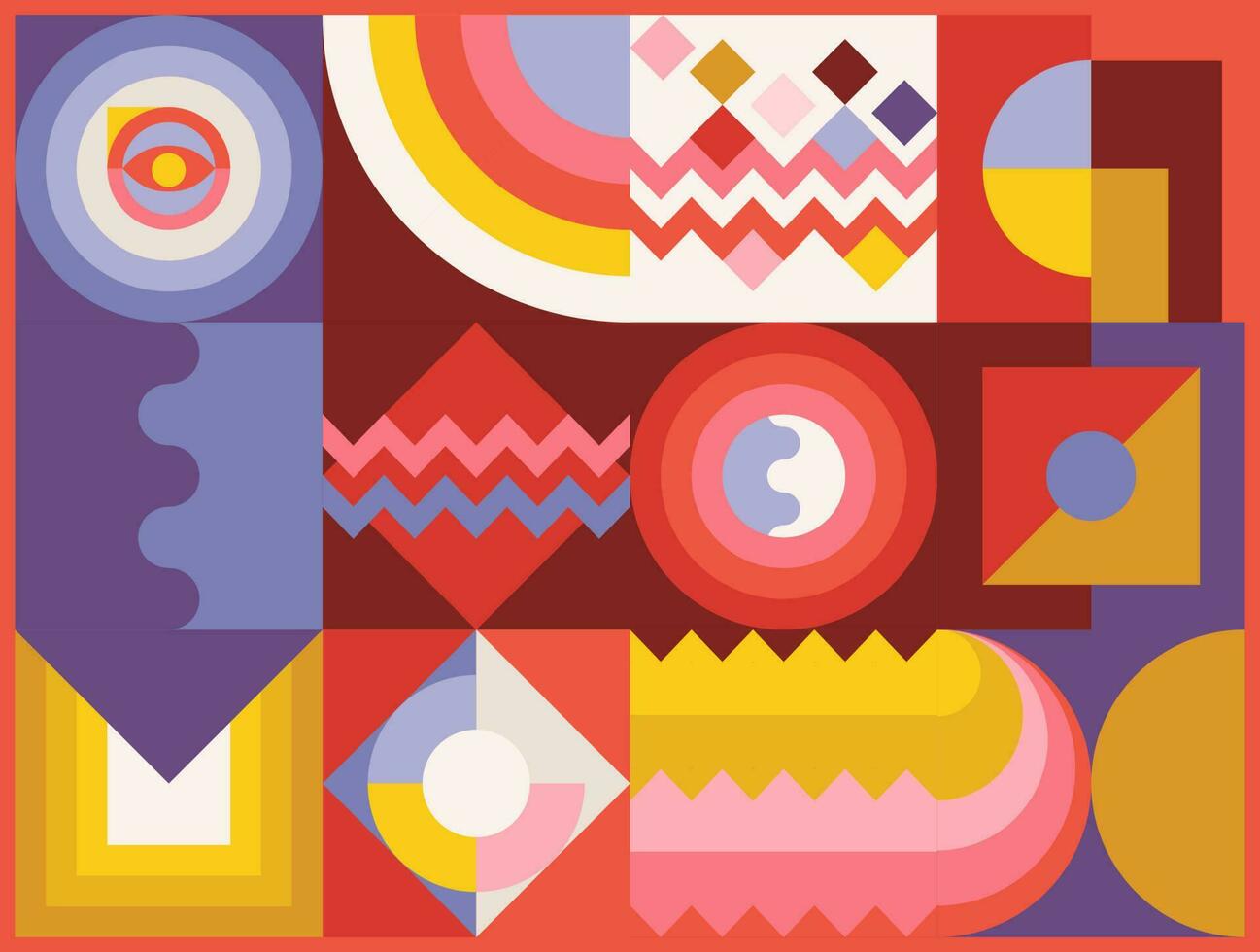 Tank Geometric Abstract Design With Sunset Color Palette. Suitable for Background, wallpaper, wall decoration, backdrop, ornament, cover, web design, template, book cover, etc. vector