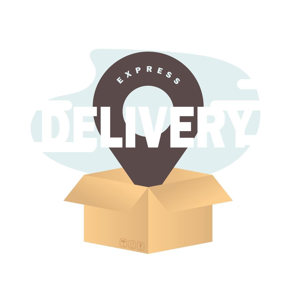 Logo for express delivery. Location tag. Vector illustration.