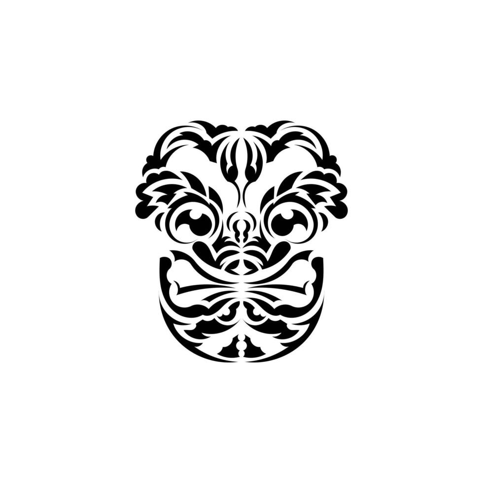 Pattern mask. Black tattoo in the style of the ancient tribes. Black ornament. over white background. vector